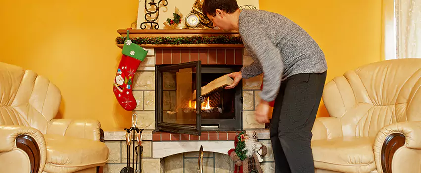 Rusted Metal Fireplace Restoration in Roswell, New Mexico